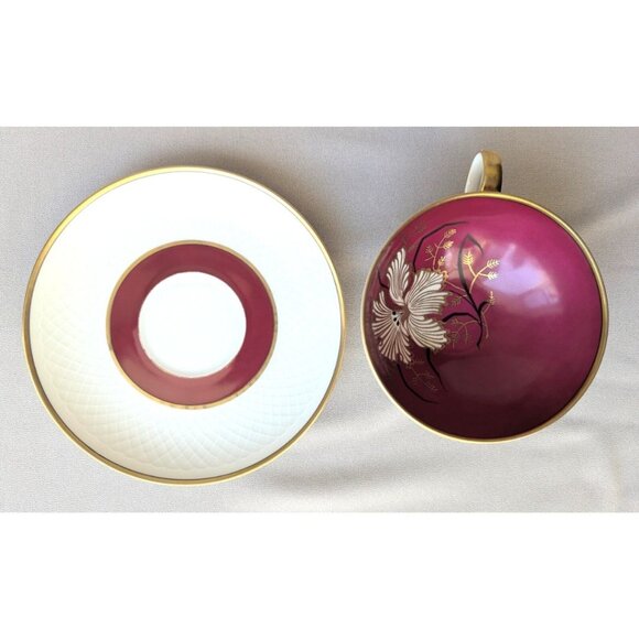 50s Royal Heidelberg Winterling Bavaria Germany White Iris Tea Cup and Saucer - Picture 8 of 9